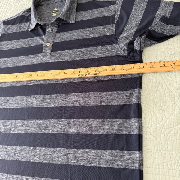 Bolle Golf Tech Blue Striped Polo Shirt Mens XL - Picture 6 of 6